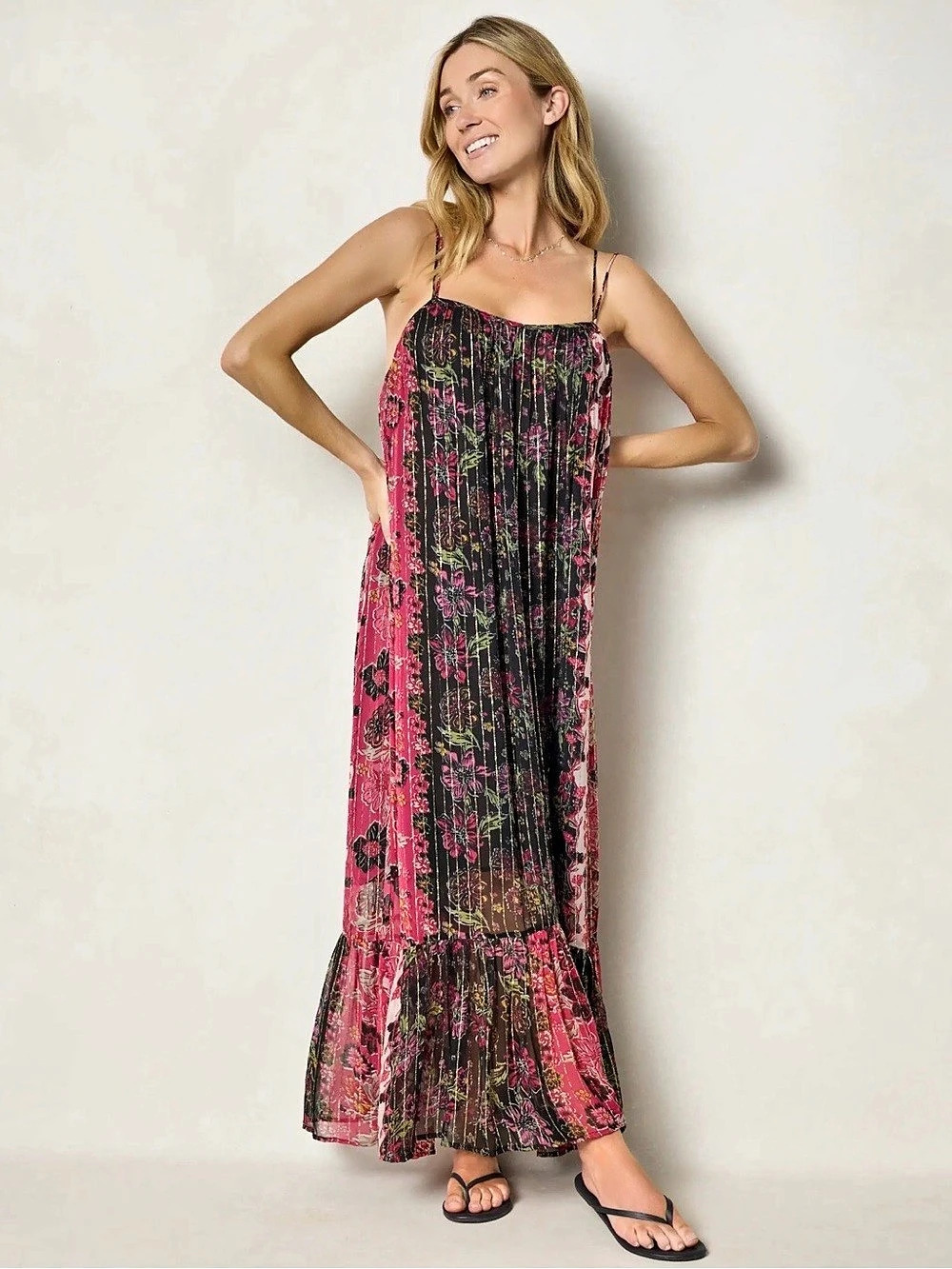 Natural Life Floral Maxi Dress in Size Large New With Tags
